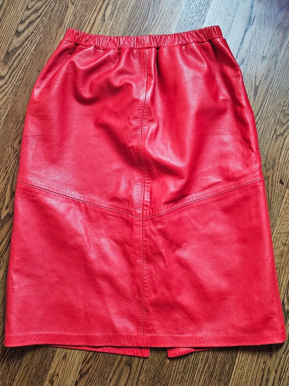 Vintage Riva's Red Leather Skirt XL